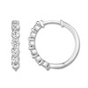Thumbnail Image 1 of Diamond Hoop Earrings 1 ct tw Round-cut 14K White Gold