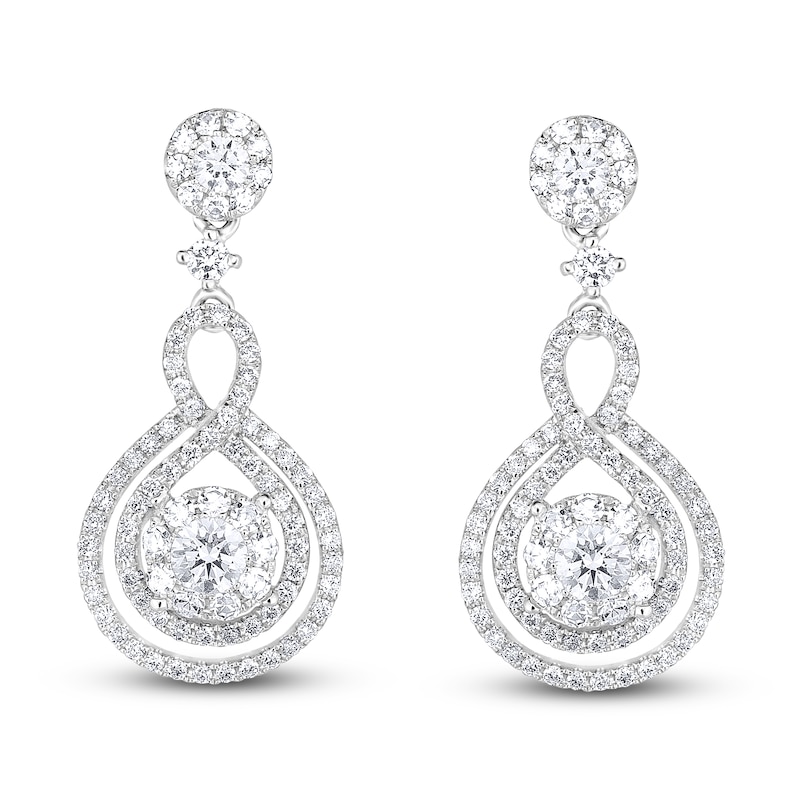 Main Image 1 of Diamond Earrings 1-1/4 ct tw Round-cut 14K White Gold