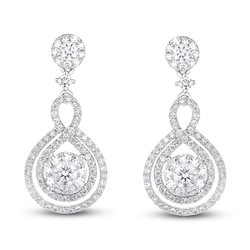 Diamond Earrings 1-1/4 ct tw Round-cut 14K White Gold