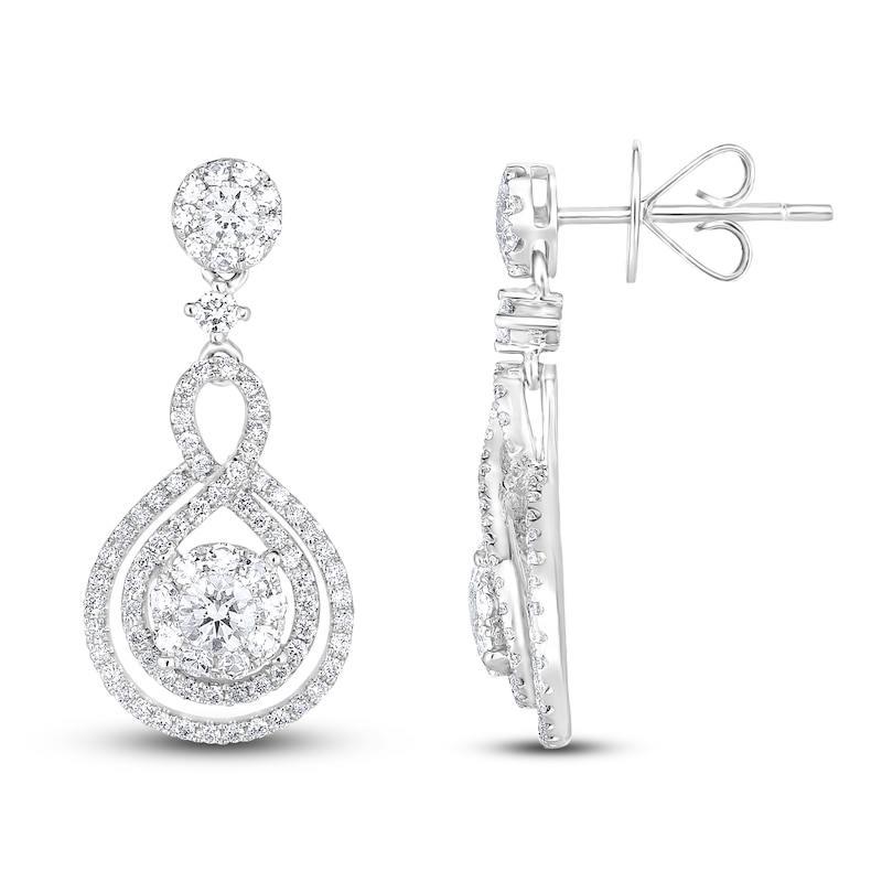 Main Image 2 of Diamond Earrings 1-1/4 ct tw Round-cut 14K White Gold