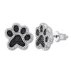 Thumbnail Image 0 of Black Diamond Paw Print Earrings 1/10 ct tw Sterling Silver