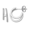 Thumbnail Image 0 of Diamond Hoop Earrings 1/6 ct tw Round-cut Sterling Silver