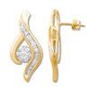 Thumbnail Image 0 of Diamond Earrings 1/4 ct tw Round/Baguette 10K Two-Tone Gold