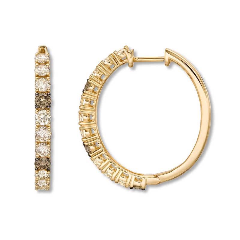 Main Image 1 of Le Vian Diamond Hoop Earrings 2 ct tw 14K Honey Gold