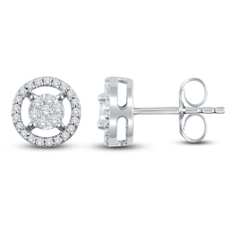 Diamond Stud Earrings 1/4 ct tw Round 10K White Gold