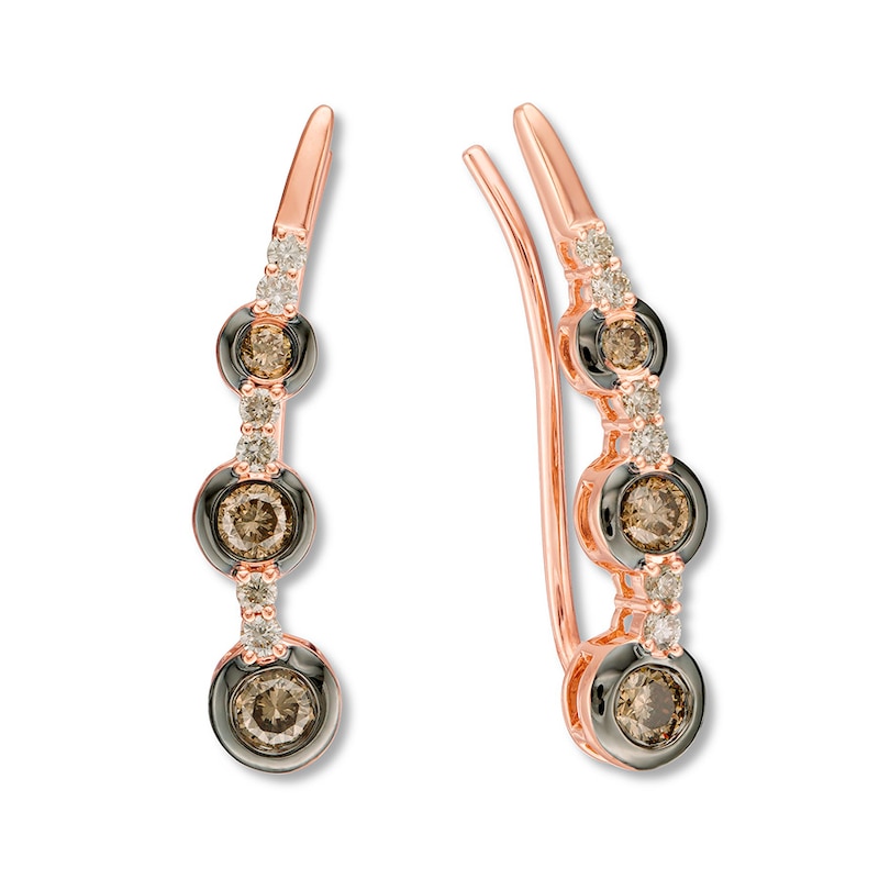 Main Image 2 of Le Vian Chocolate & Nude Diamonds 5/8 ct tw 14K Strawberry Gold Earrings