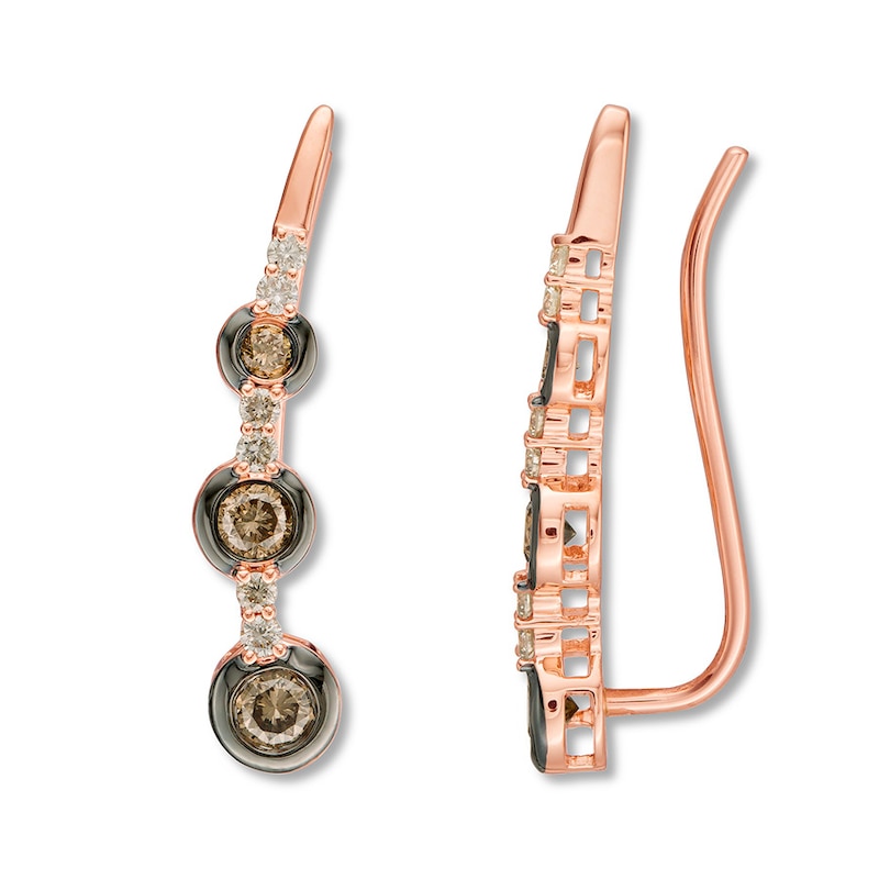 Main Image 3 of Le Vian Chocolate & Nude Diamonds 5/8 ct tw 14K Strawberry Gold Earrings