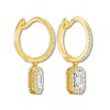 Thumbnail Image 3 of Diamond Drop Earrings 1-1/2 ct tw Emerald-cut 14K Yellow Gold