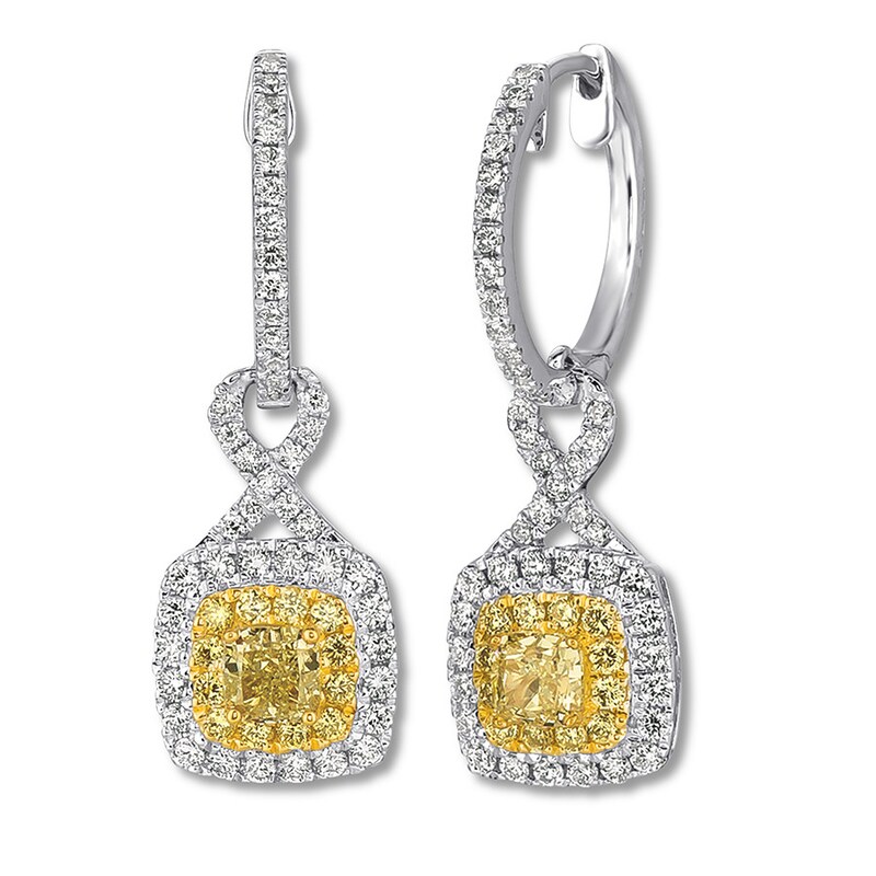 Le Vian Diamond Earrings 1-5/8 carats tw 14K Vanilla Gold