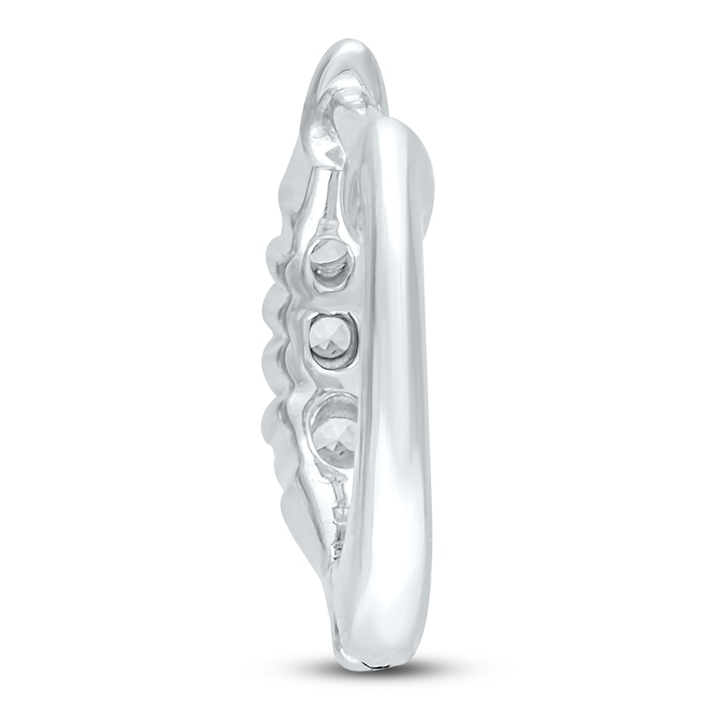 Main Image 2 of Diamond Hoop Earrings 1/4 carat tw Round 10K White Gold
