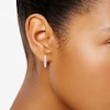 Thumbnail Image 3 of Diamond Hoop Earrings 1/4 carat tw Round 10K White Gold