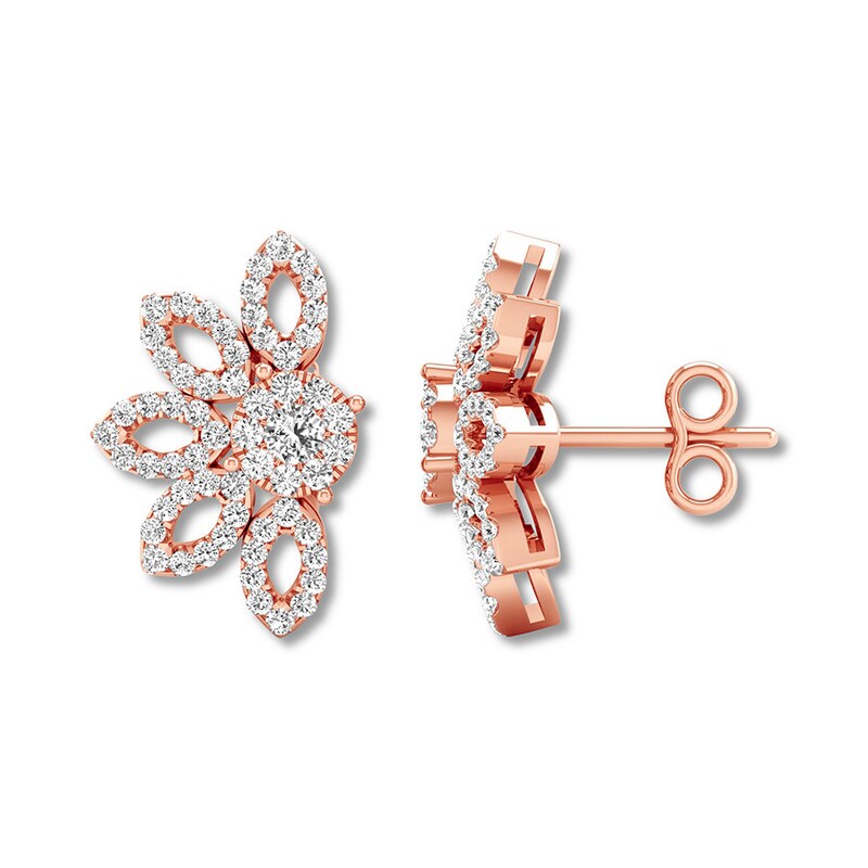 Diamond Earrings 1/2 ct tw Round-cut 14K Rose Gold