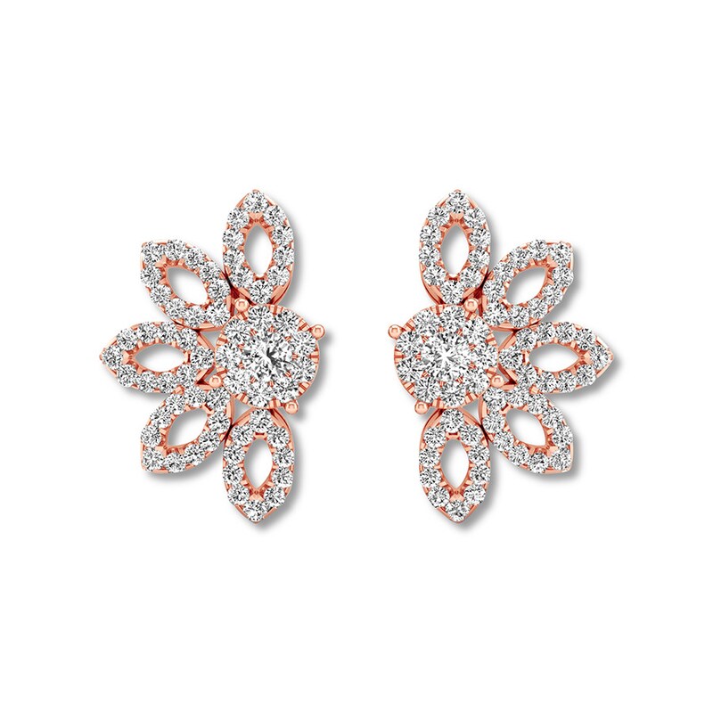 Diamond Earrings 1/2 ct tw Round-cut 14K Rose Gold