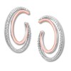 Diamond Hoop Earrings 1/2 carat tw Round 14K Two-Tone Gold