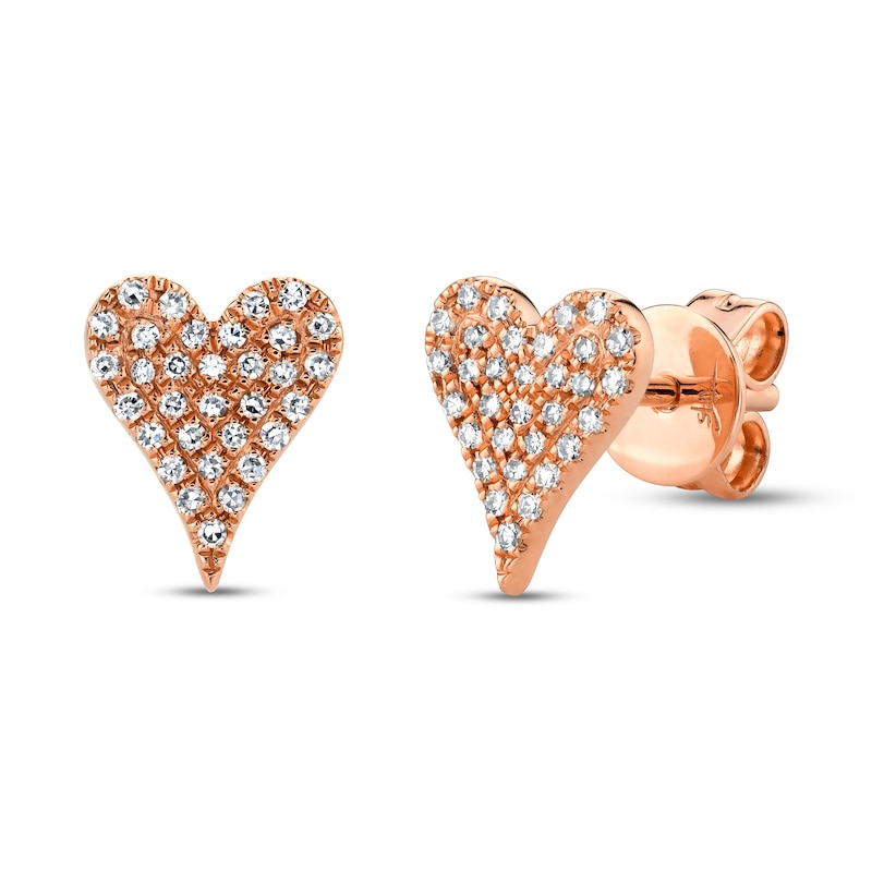 Main Image 1 of Shy Creation Heart Earrings 1/10 ct tw Diamonds 14K Rose Gold SC55006930
