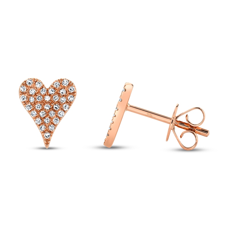 Main Image 2 of Shy Creation Heart Earrings 1/10 ct tw Diamonds 14K Rose Gold SC55006930