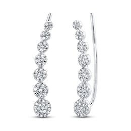 Shy Creation Earring Climbers 1/4 ct tw Diamonds 14K White Gold SC55002407