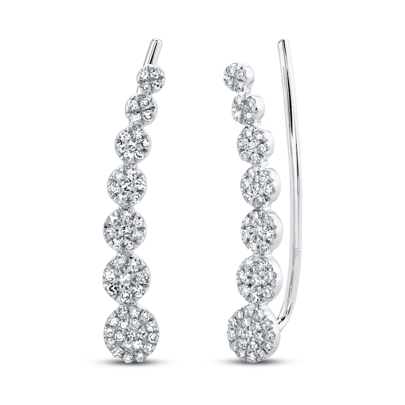 Main Image 1 of Shy Creation Earring Climbers 1/4 ct tw Diamonds 14K White Gold SC55002407