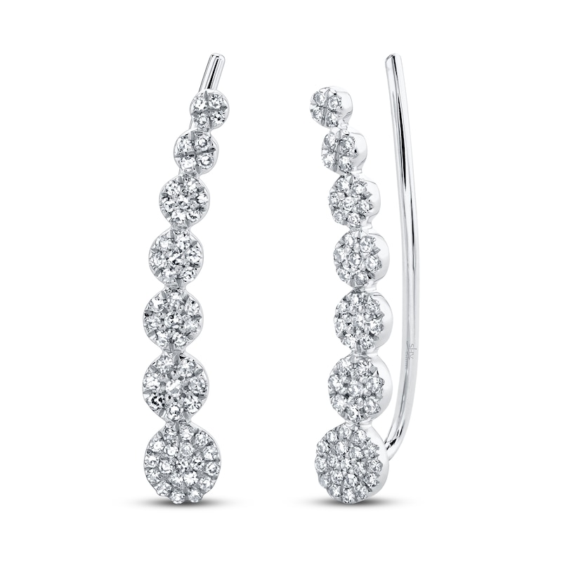 Shy Creation Earring Climbers 1/4 ct tw Diamonds 14K White Gold SC55002407