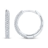 Shy Creation Hoop Earrings 1/5 ct tw Diamonds 14K White Gold SC55004581