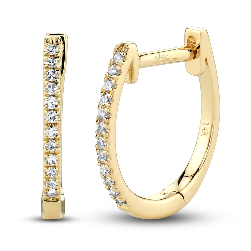 Men's 1/2 CT. T.W. Diamond Hoop Earrings in 10K Gold