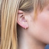 Thumbnail Image 3 of Shy Creation Hoop Earrings 1/20 ct tw Diamonds 14K Yellow Gold SC55001598
