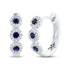 Thumbnail Image 0 of Shy Creation Sapphire Hoop Earrings 1/8 ct tw Diamonds 14K White Gold SC55002530