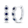 Thumbnail Image 1 of Shy Creation Sapphire Hoop Earrings 1/8 ct tw Diamonds 14K White Gold SC55002530