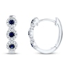 Thumbnail Image 1 of Shy Creation Sapphire Hoop Earrings 1/8 ct tw Diamonds 14K White Gold SC55002530