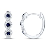 Thumbnail Image 2 of Shy Creation Sapphire Hoop Earrings 1/8 ct tw Diamonds 14K White Gold SC55002530