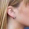 Thumbnail Image 3 of Shy Creation Sapphire Hoop Earrings 1/8 ct tw Diamonds 14K White Gold SC55002530