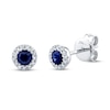 Thumbnail Image 1 of Shy Creation Sapphire Earrings 1/20 ct tw Diamonds 14K White Gold SC55002752