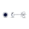 Thumbnail Image 1 of Shy Creation Sapphire Earrings 1/20 ct tw Diamonds 14K White Gold SC55002752