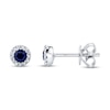 Thumbnail Image 2 of Shy Creation Sapphire Earrings 1/20 ct tw Diamonds 14K White Gold SC55002752