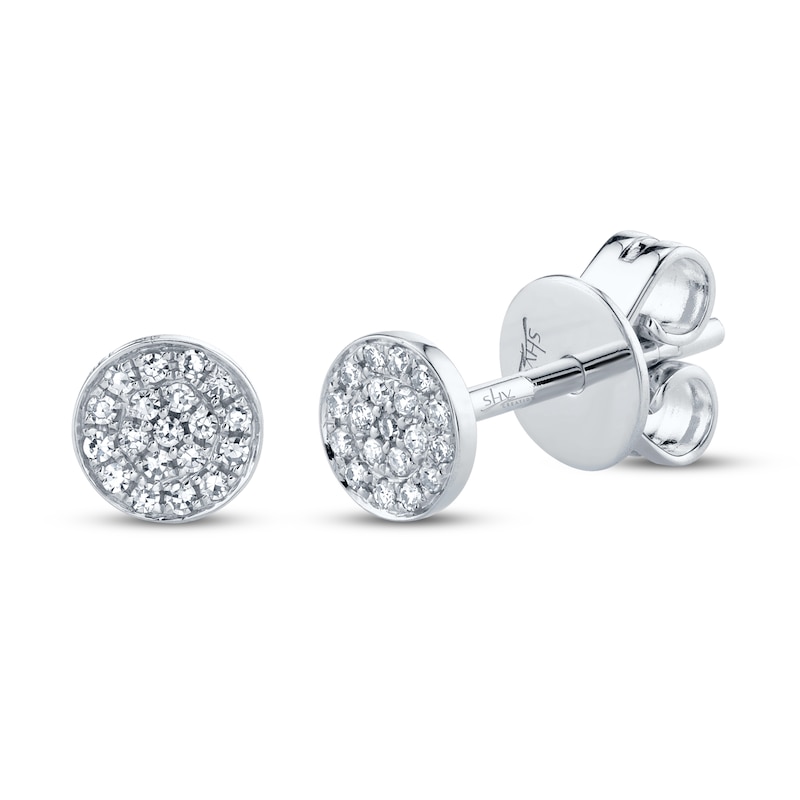 Main Image 1 of Shy Creation Stud Earrings 1/20 ct tw Diamonds 14K White Gold SC55001138