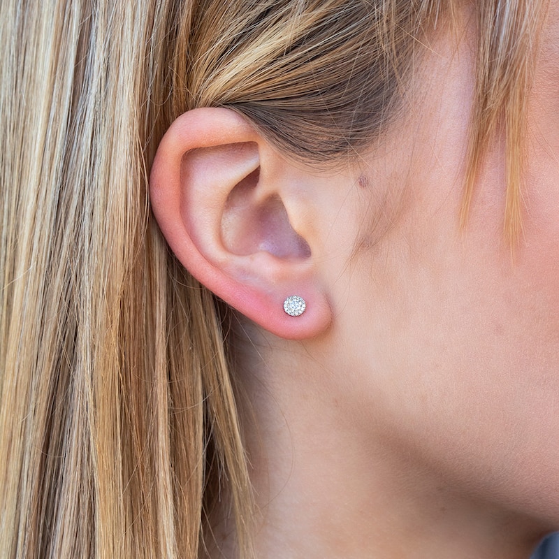 Shy Creation Diamond Earrings 1/5 carat tw 14K White Gold SC55002599