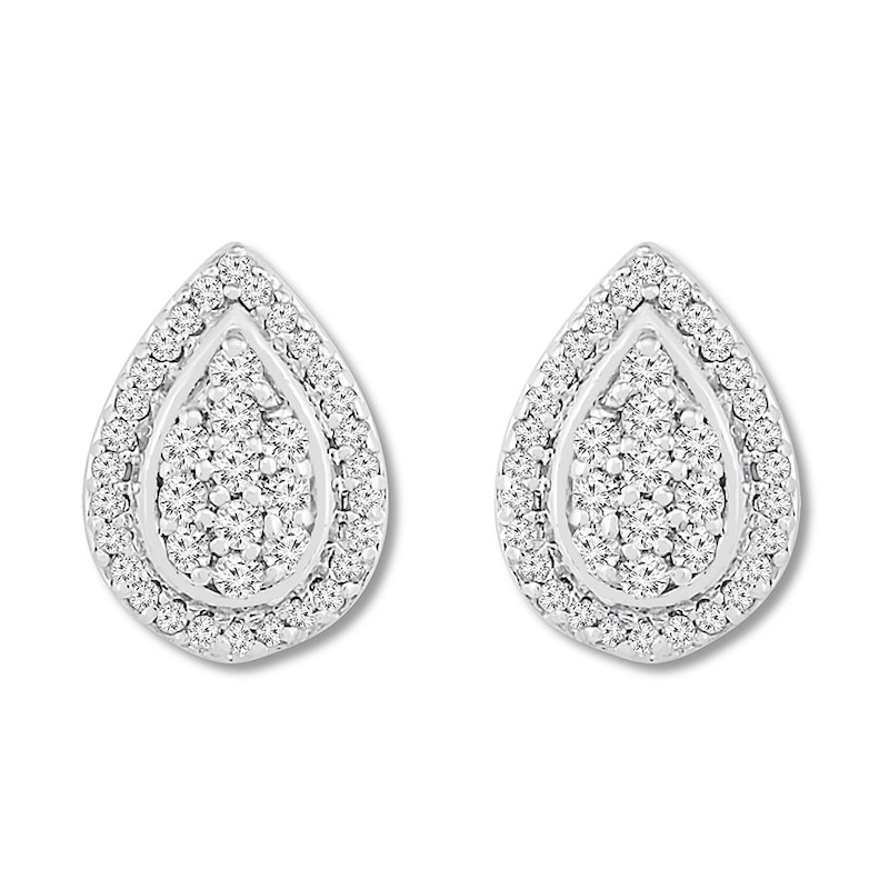 Main Image 1 of Diamond Earrings 1/4 carat tw Round Sterling Silver