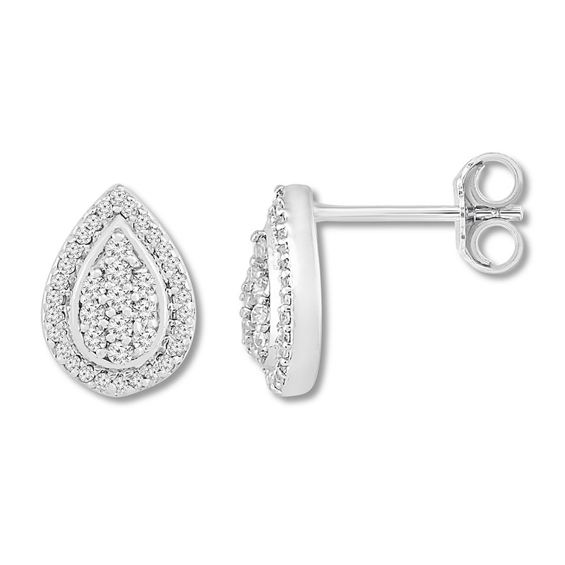Main Image 2 of Diamond Earrings 1/4 carat tw Round Sterling Silver