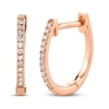 Thumbnail Image 1 of Shy Creation Diamond Huggie Hoop Earrings 1/20 ct tw 14K Rose Gold SC55001599