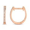 Thumbnail Image 2 of Shy Creation Diamond Huggie Hoop Earrings 1/20 ct tw 14K Rose Gold SC55001599