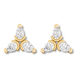 Diamond Earrings 1/2 ct tw Pear-shaped 14K Yellow Gold