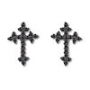 Black Diamond Cross Earrings 1/6 ct tw 10K Rose Gold