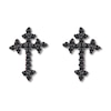Thumbnail Image 1 of Black Diamond Cross Earrings 1/6 ct tw 10K Rose Gold