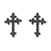 Thumbnail Image 0 of Black Diamond Cross Earrings 1/6 ct tw 10K Rose Gold