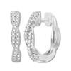 Thumbnail Image 2 of Diamond Hoop Earrings 1/5 carat tw Round 10K White Gold