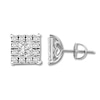 Diamond Earrings 1/4 ct tw Princess/Round 10K White Gold