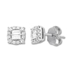 Thumbnail Image 0 of Diamond Earrings 1/5 ct tw Baguette/Round 10K White Gold