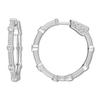 Thumbnail Image 1 of Heart Station Hoop Earrings 1/4 ct tw Diamonds 10K White Gold