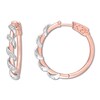 Diamond Swirl Hoop Earrings 1/8 ct tw Round 10K Two-Tone Gold