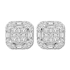 Diamond Earrings 3/4 ct tw Princess, Baguette & Round 14K Gold